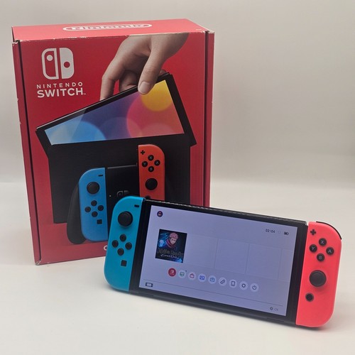 Nintendo switch oled neon - nintendo, blue